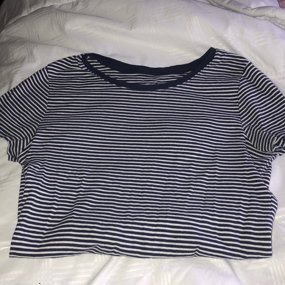 Navy blue striped T-shirt